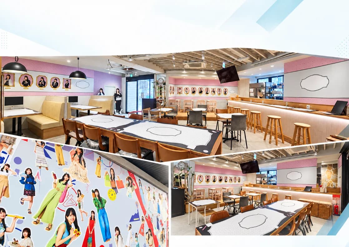 ポップアップイベント会場の店内と、壁面のビジュアルの写真