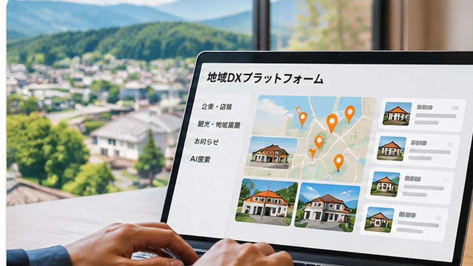 地域DXプラットフォームの写真風イメージ画像（生成画像）